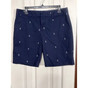 Tommy Hilfiger Anchor Print Chino Shorts Nautical Preppy Blue Size 10‎